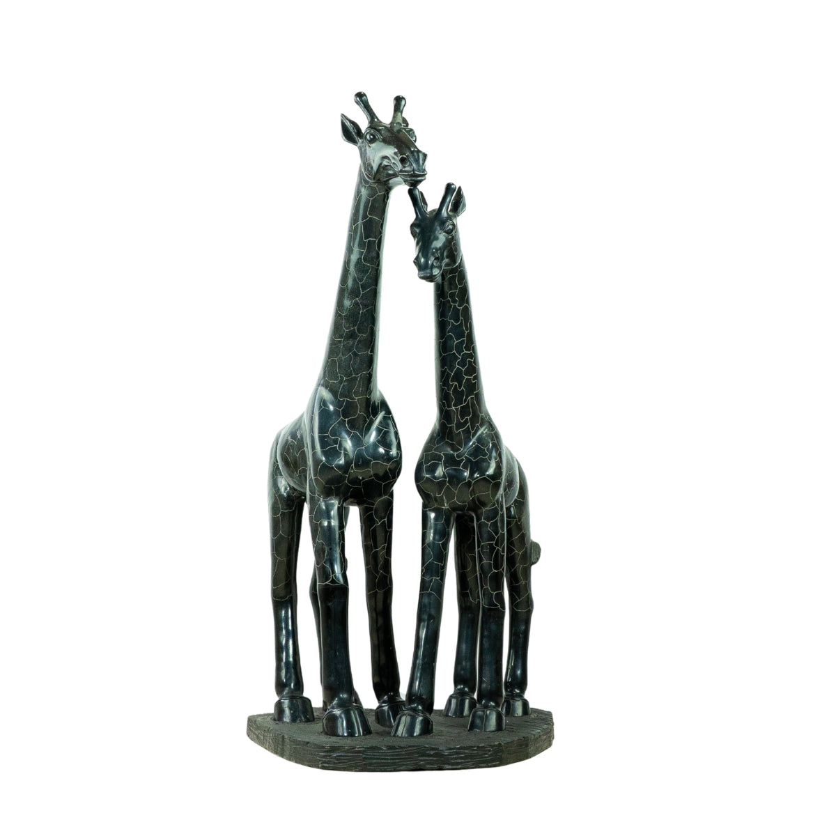 Escultura Grande de Girafas em Xisto de Esmeralda