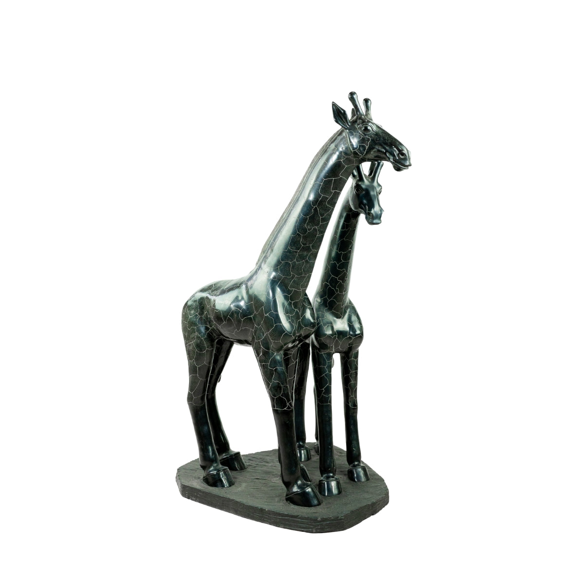 Escultura Grande de Girafas em Xisto de Esmeralda