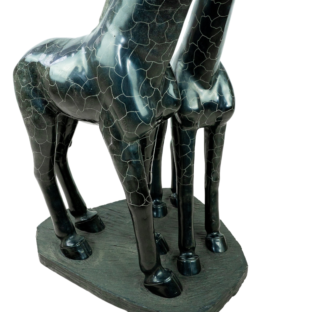Escultura Grande de Girafas em Xisto de Esmeralda