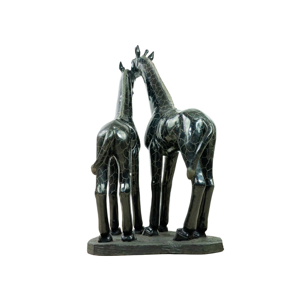 Escultura Grande de Girafas em Xisto de Esmeralda