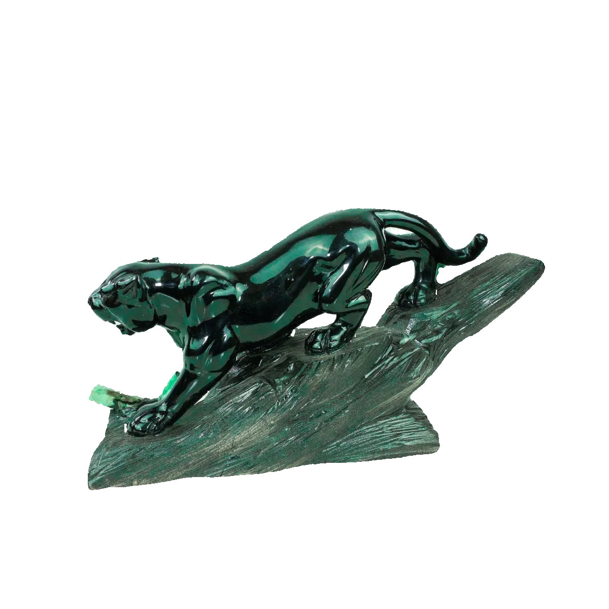 Escultura Pantera Negra em Esmeralda e Xisto de Esmeralda