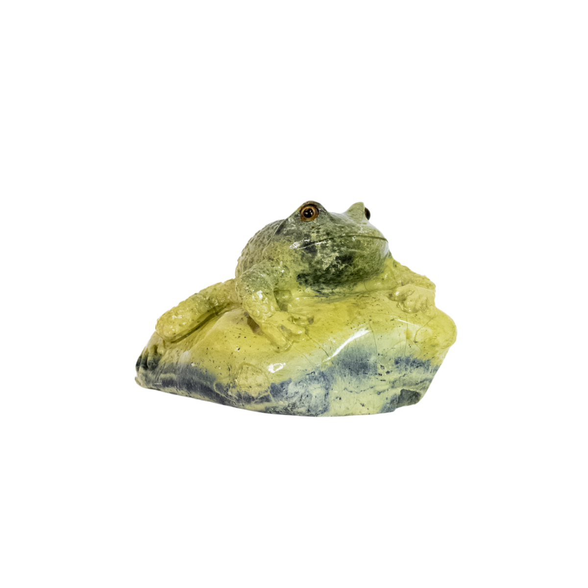 Escultura Sapo Pedra Serpentinita 1,2 kg