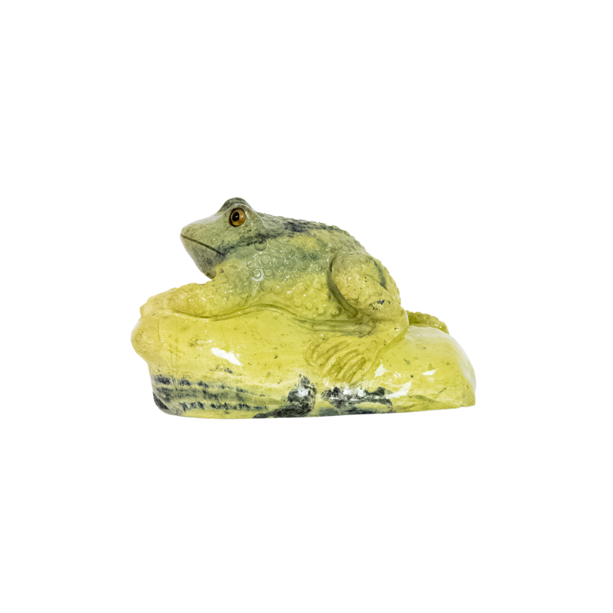 Escultura Sapo Pedra Serpentinita 1,2 kg