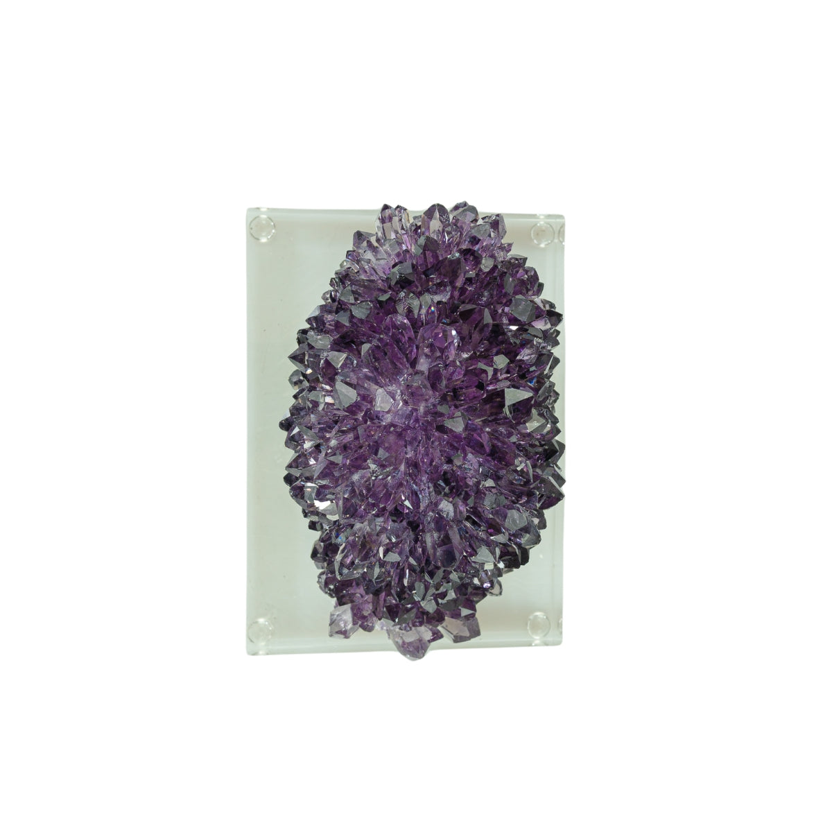 Flor Drusa de Ametista Estalactite Uruguaia Extra Base Acrílica 1,103 kg (rara)