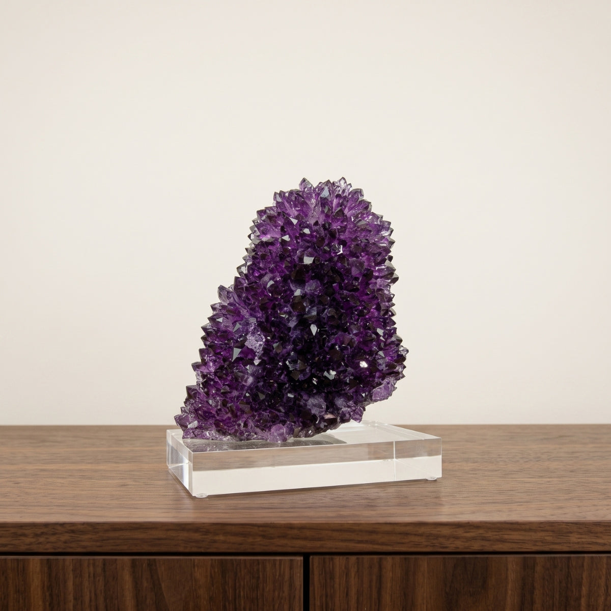 Flor Drusa de Ametista Estalactite Uruguaia Extra Base Acrílica 1,787 kg (rara)