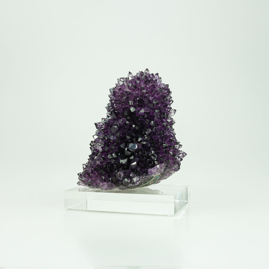 Flor Drusa de Ametista Estalactite Uruguaia Extra Base Acrílica 1,787 kg (rara)