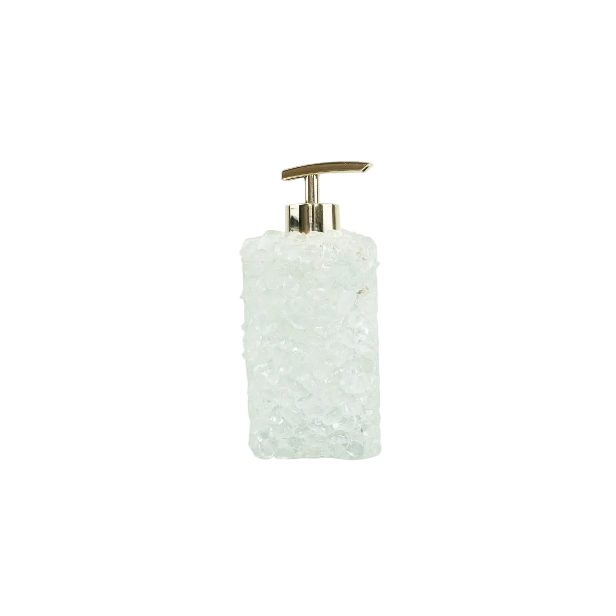Kit Difusor e Saboneteira em Quartzo Cristal Cor Dourada