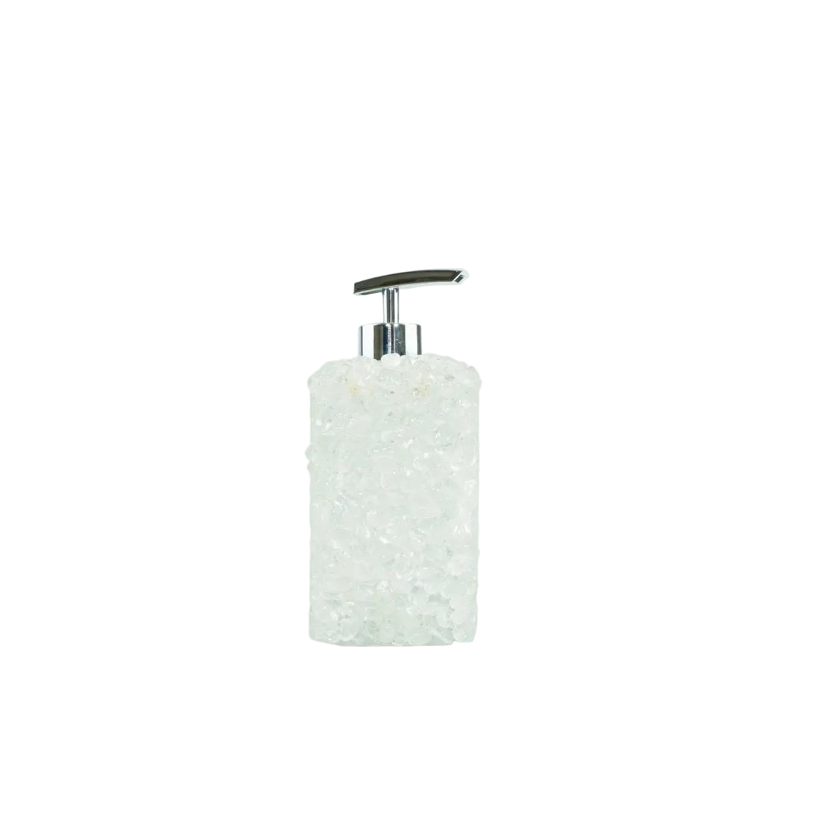 Kit Difusor e Saboneteira em Quartzo Cristal Cor Prata