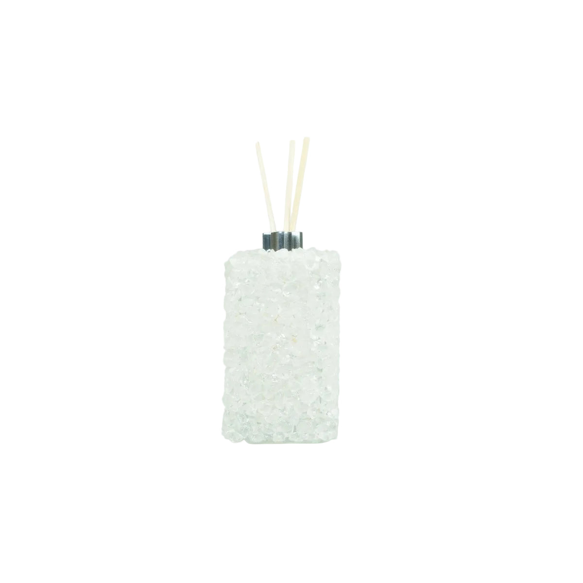 Kit Difusor e Saboneteira em Quartzo Cristal Cor Prata