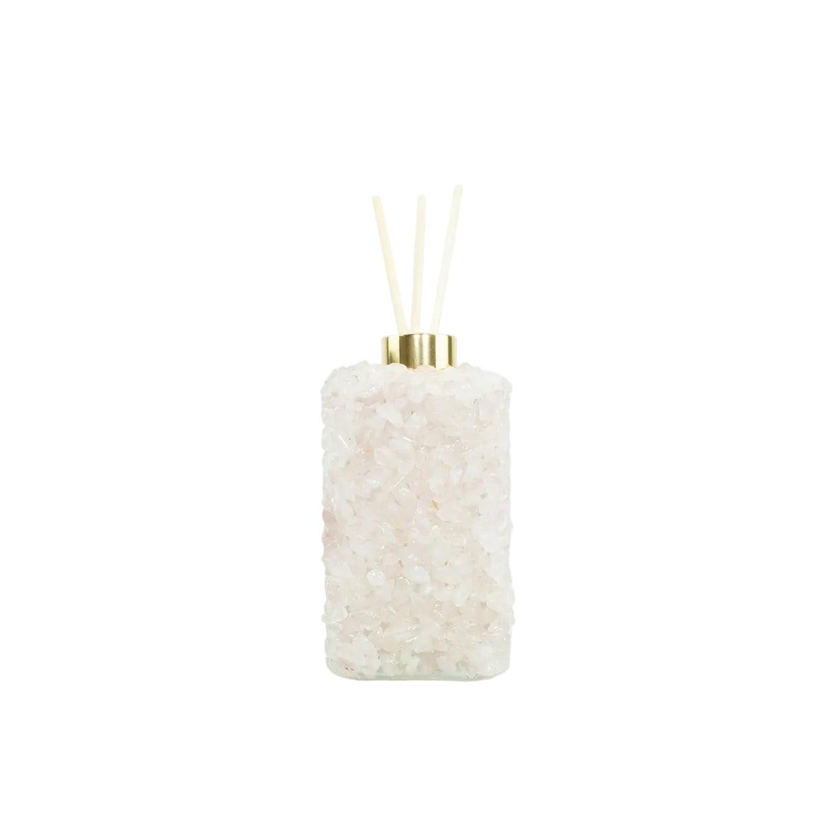 Kit Difusor e Saboneteira em Quartzo Rosa Cor Dourada