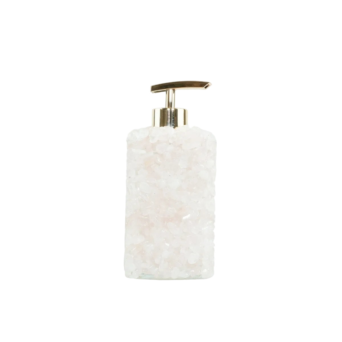 Kit Difusor e Saboneteira em Quartzo Rosa Cor Dourada