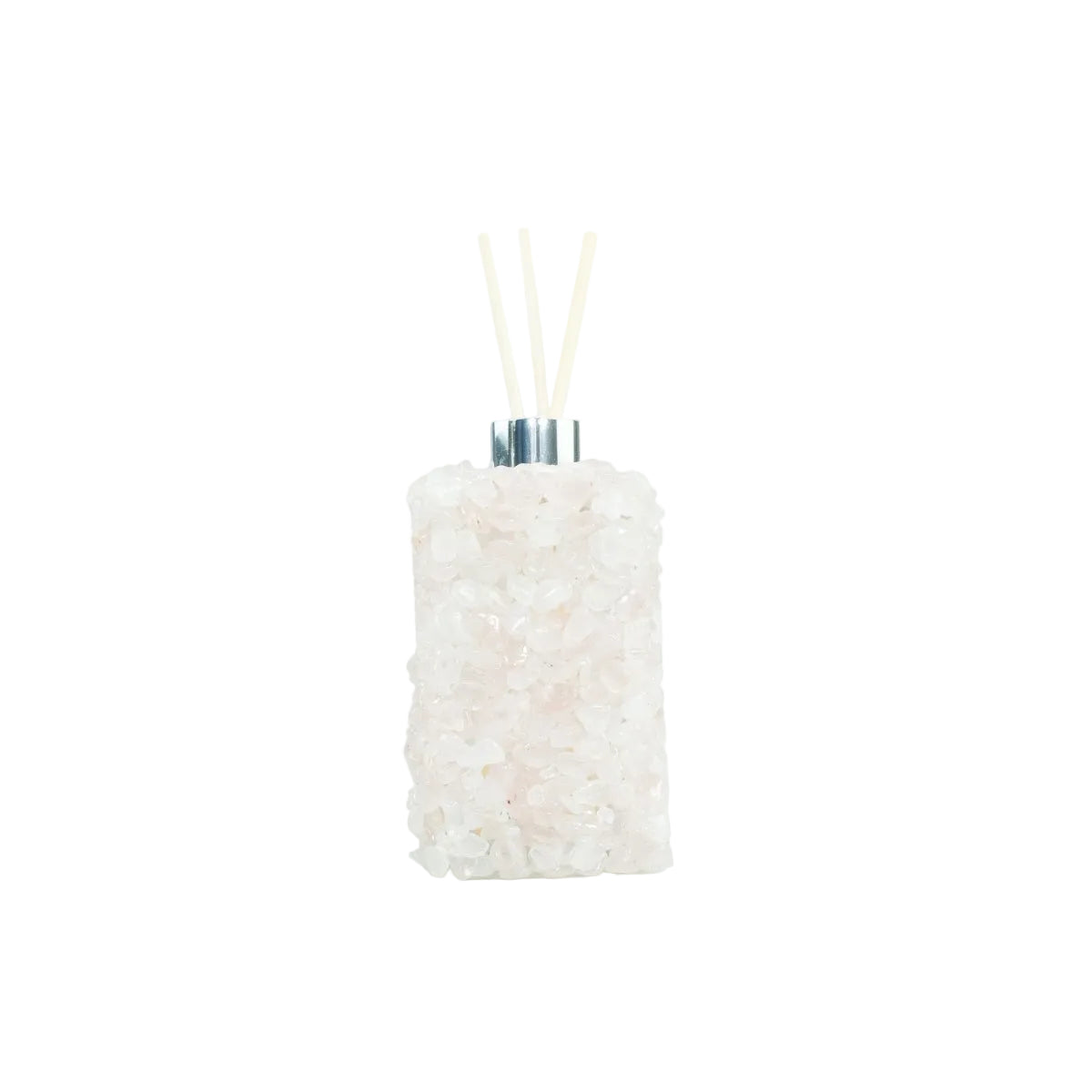 Kit Difusor e Saboneteira em Quartzo Rosa Cor Prata