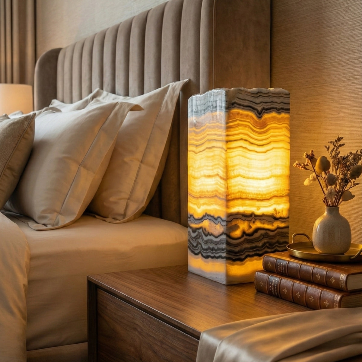 Luminária Ônix Zebra Multicolorido Polido Retangular
