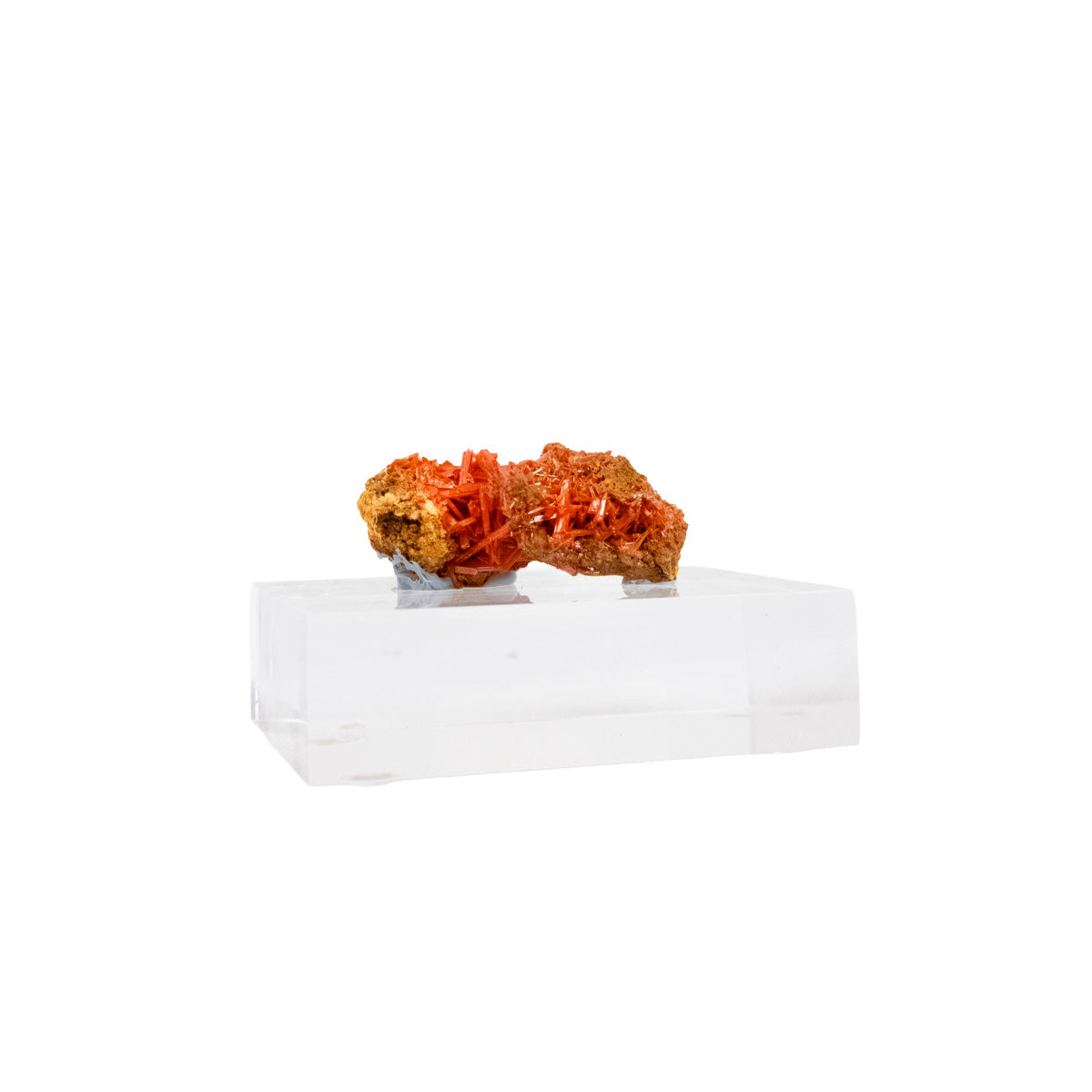 Mineral Crocoíta Natural - Coleção - Raro na Base Acrílica 108 gramas