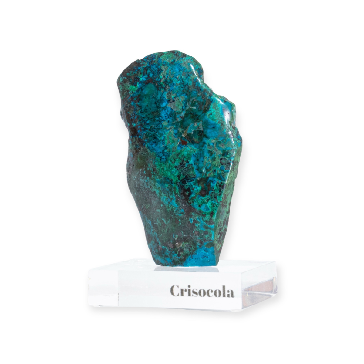 Pedra Crisocola Polida Base Acrílica 488 gramas (importada)