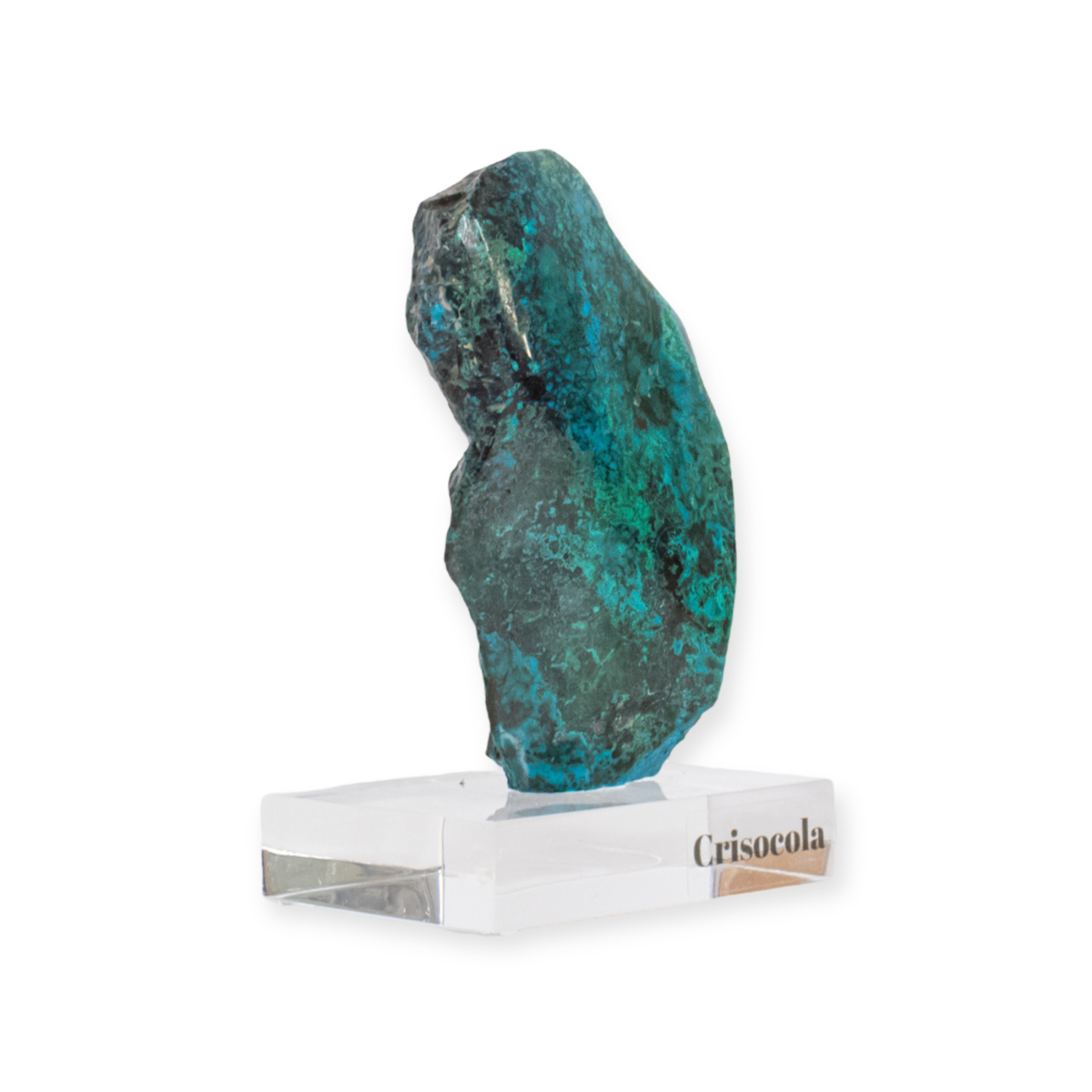 Pedra Crisocola Polida Base Acrílica 488 gramas (importada)