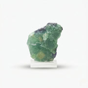 Pedra Fluorita Cúbica Verde e Roxo na Base Acrílica 2,610 kg