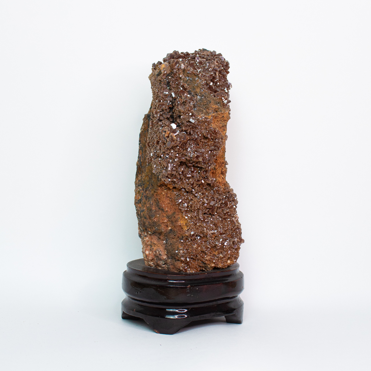 Pedra Vanadinita na Base de Madeira (Coleção) 1,747 kg