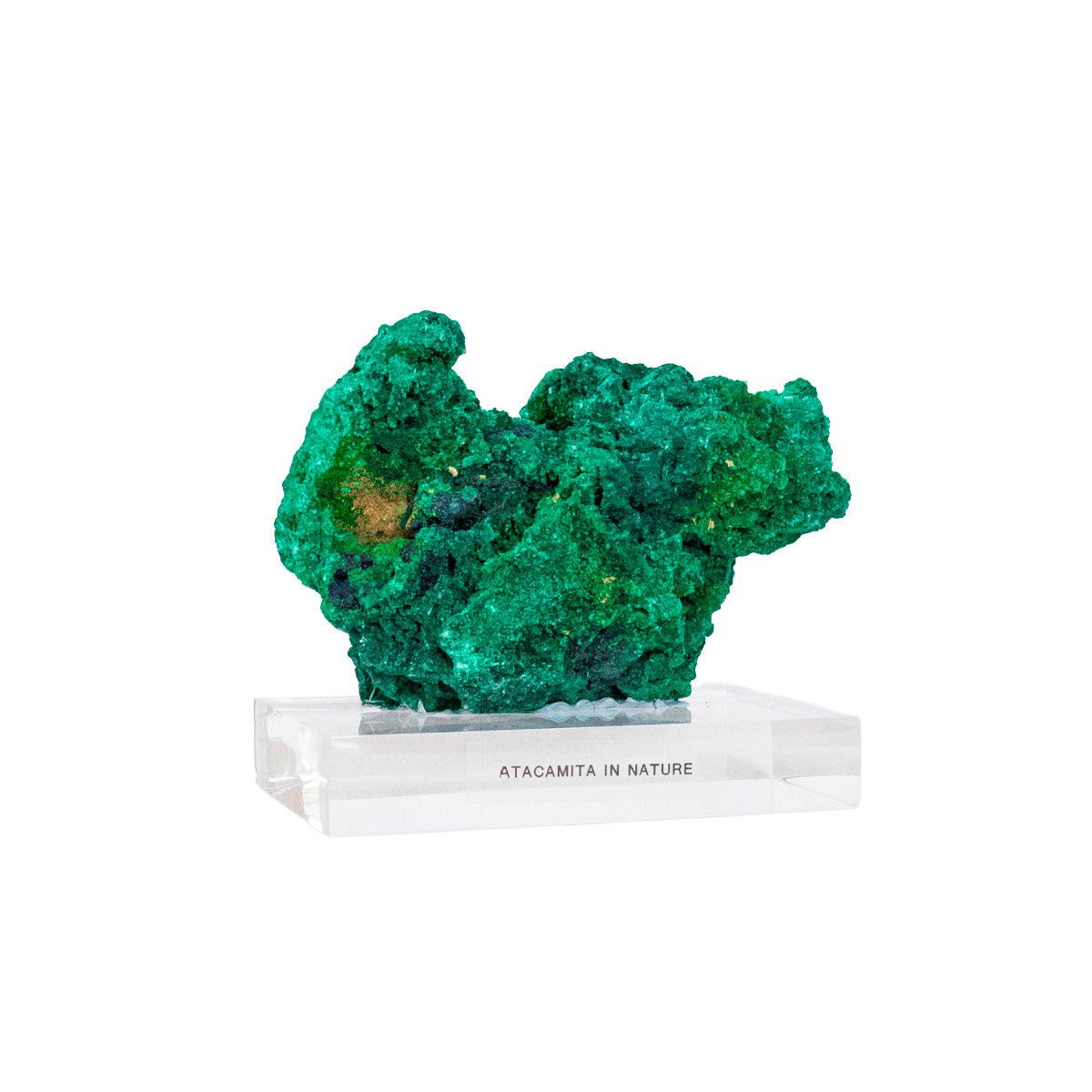 Pedra Atacamita Natural Bruta na Base Acrílica - Formação Rara ( Coleção ) 547 gramas