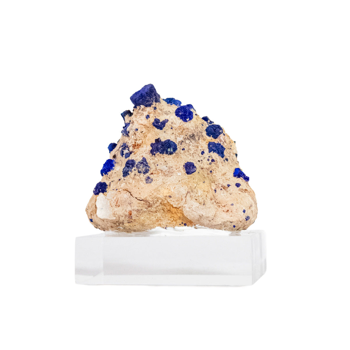 Pedra Azurita Extra na Matriz ( Importada ) na Base Acrílica 264 gramas