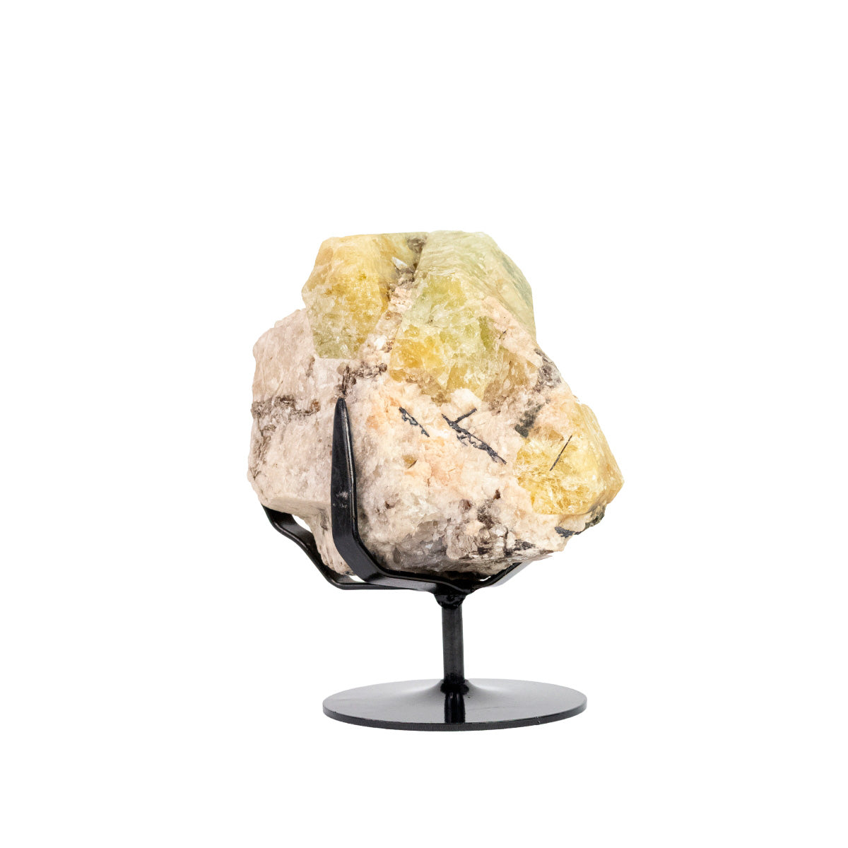 Pedra Berilo Heliodoro Bruto na Matriz - Base Metal Preto 2,785 kg