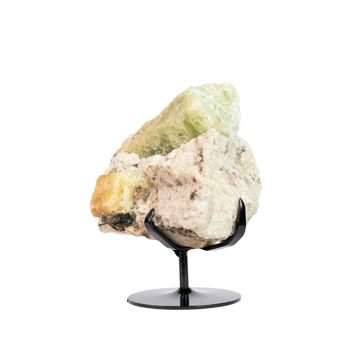 Pedra Berilo Heliodoro Bruto na Matriz - Base Metal Preto 2,785 kg