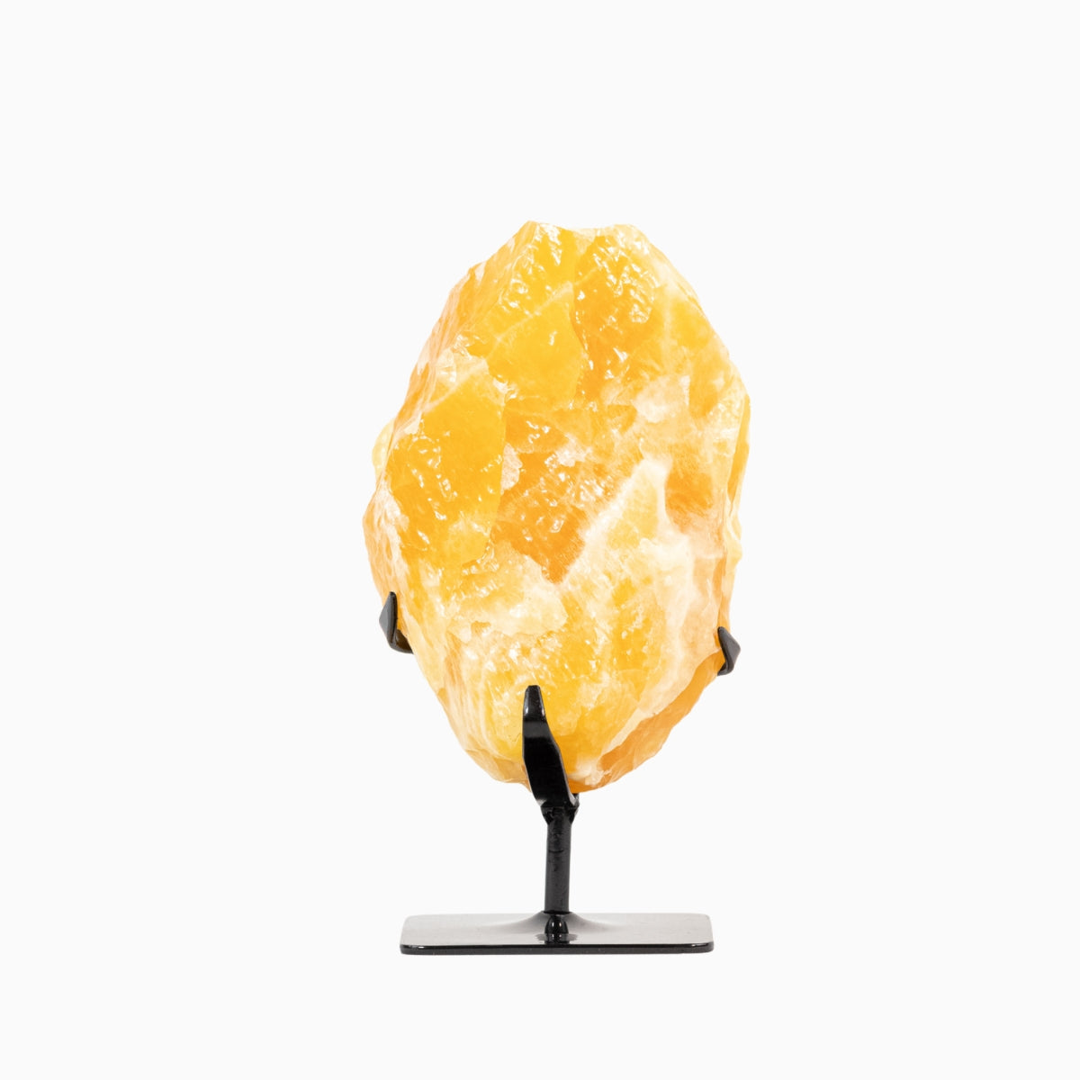 Pedra Calcita Mel na Base Metal Preto 3,088 kg