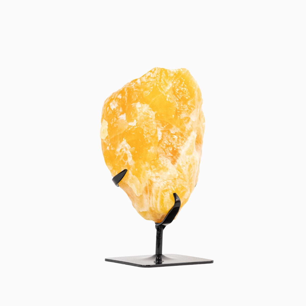 Pedra Calcita Mel na Base Metal Preto 3,088 kg