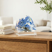 Pedra Cianita Azul Bruta na Base Acrílica 1,265 kg