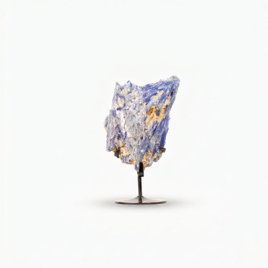 Pedra Cianita Azul Na Base Metal Preto 1,207 kg