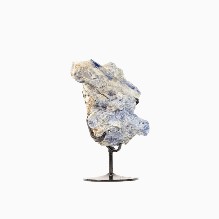 Pedra Cianita Azul Na Base Metal Preto 1,233 kg