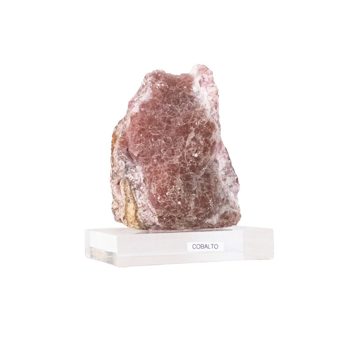 Pedra Cobalto Calcita Rosa na Base Acrílica 1,248 kg