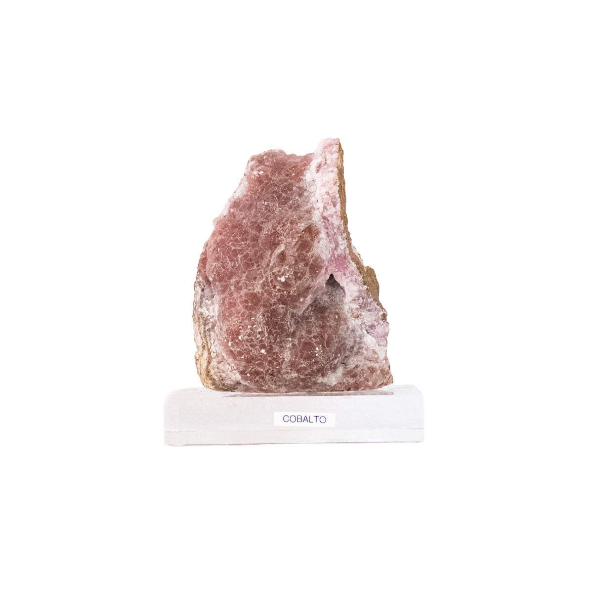 Pedra Cobalto Calcita Rosa na Base Acrílica 1,248 kg
