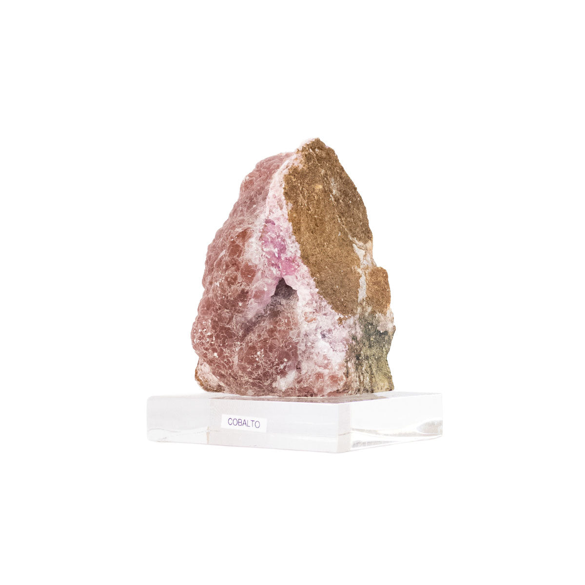 Pedra Cobalto Calcita Rosa na Base Acrílica 1,248 kg