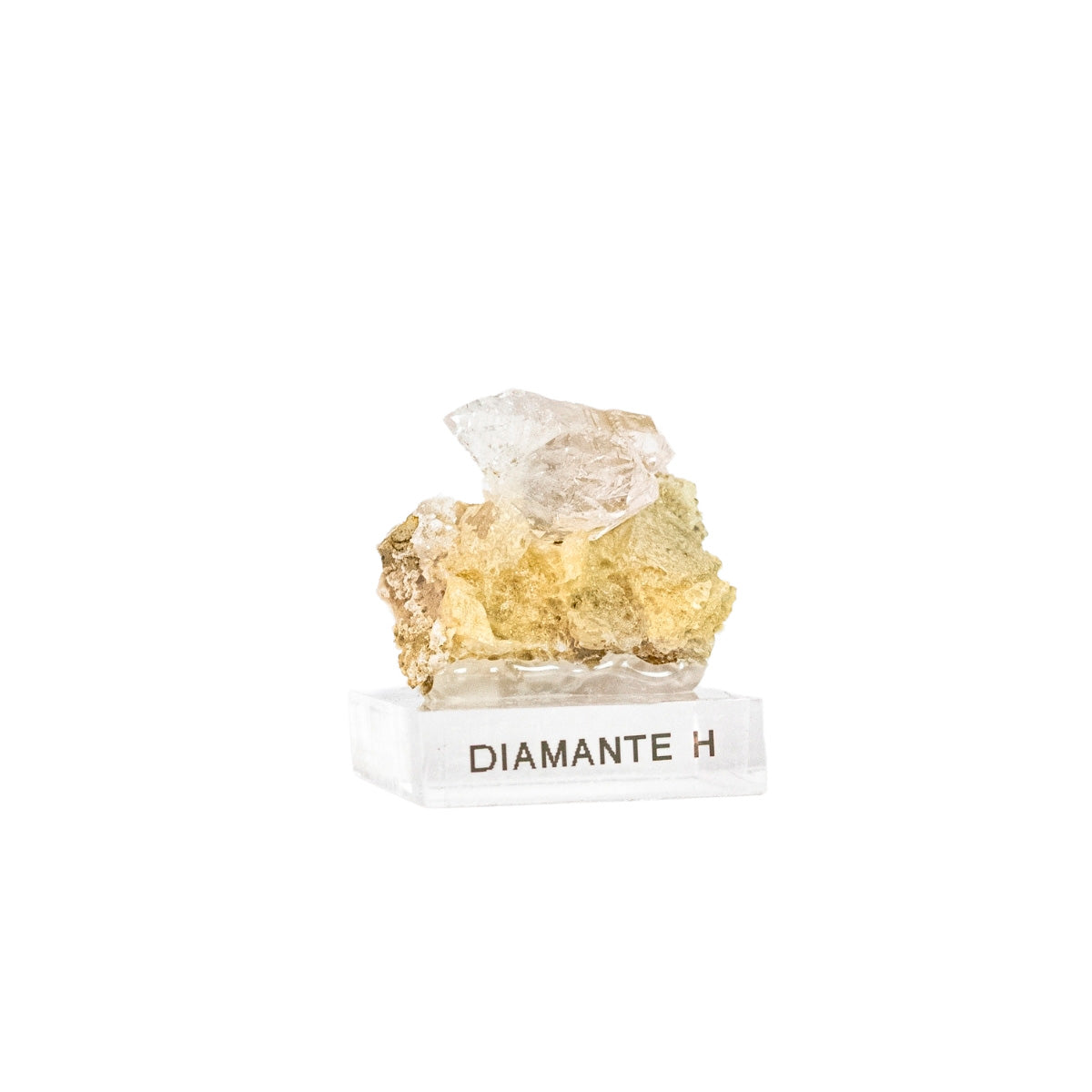 Pedra Diamante Herkimer na Matriz Extra na Base Acrílica ( Coleção ) 19 gramas