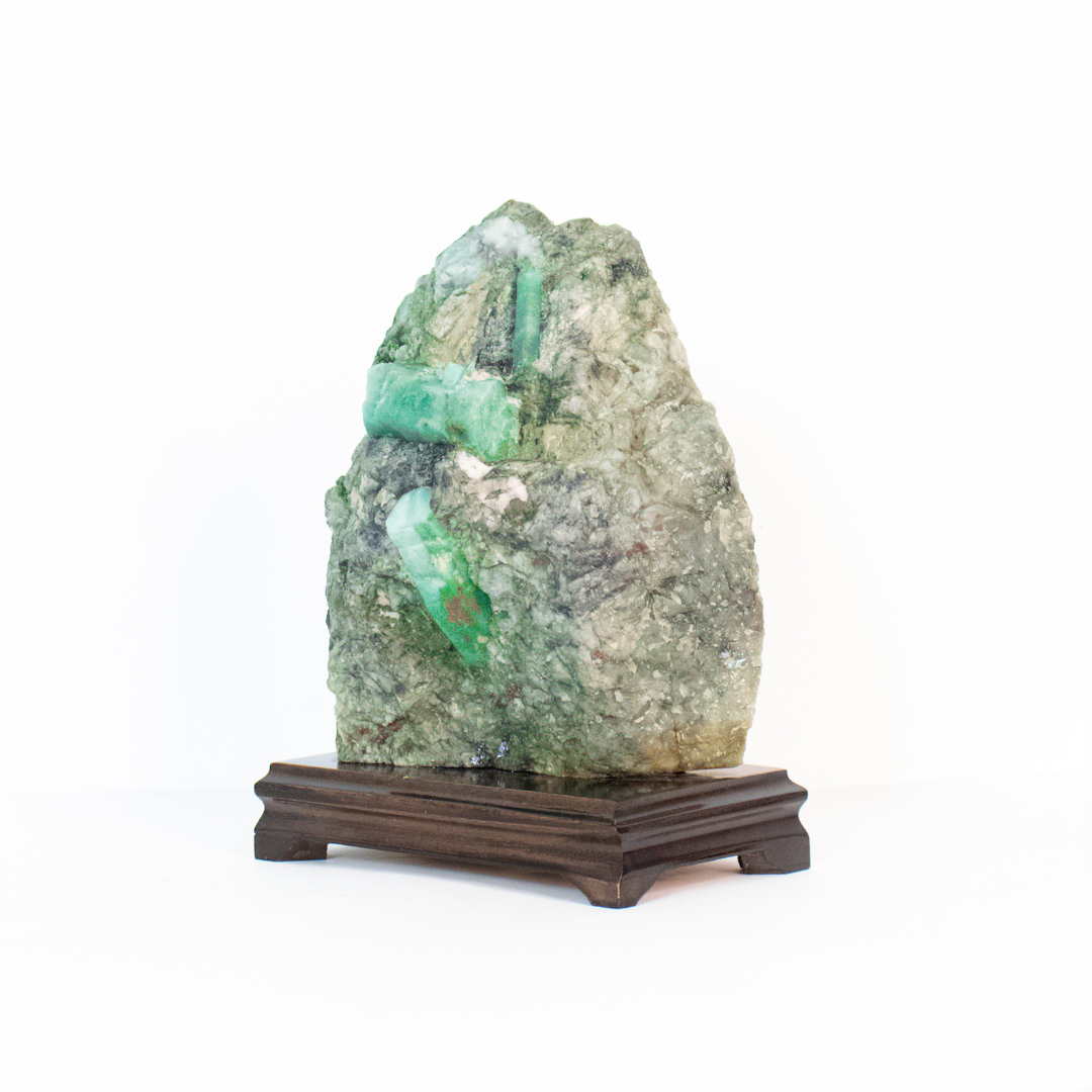 Pedra Esmeralda Extra Base Madeira 3,102 kg (coleção)