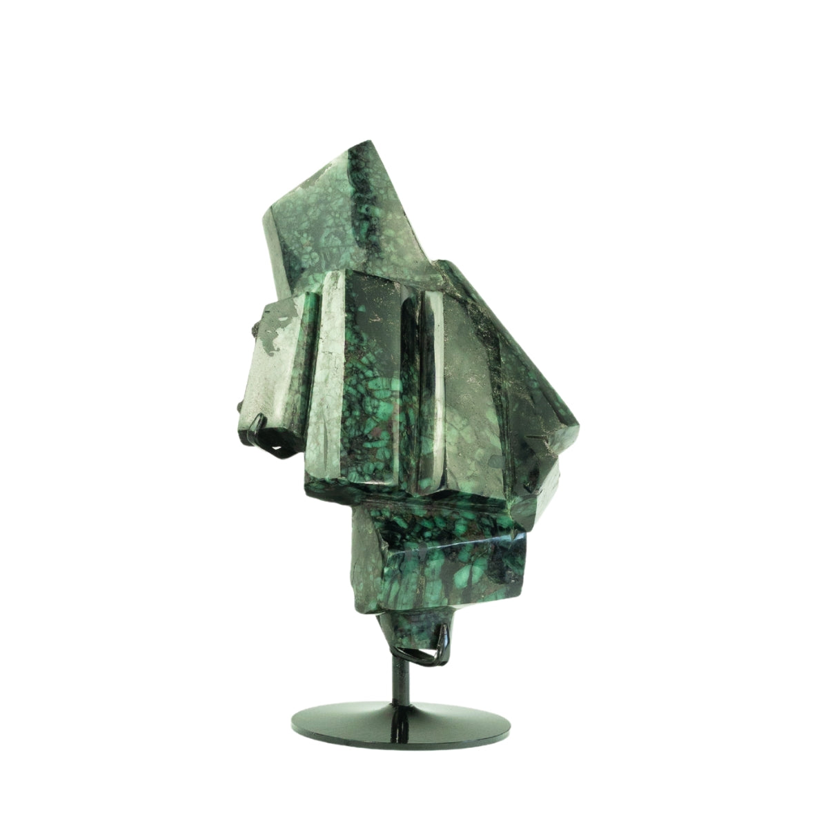 Pedra Esmeralda Polida na Base Metal Preto 5,750 kg