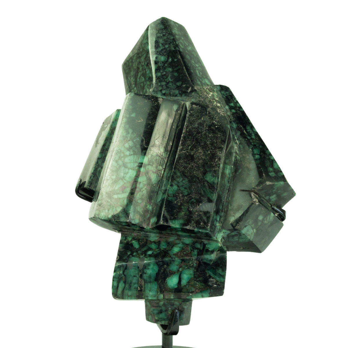 Pedra Esmeralda Polida na Base Metal Preto 5,750 kg