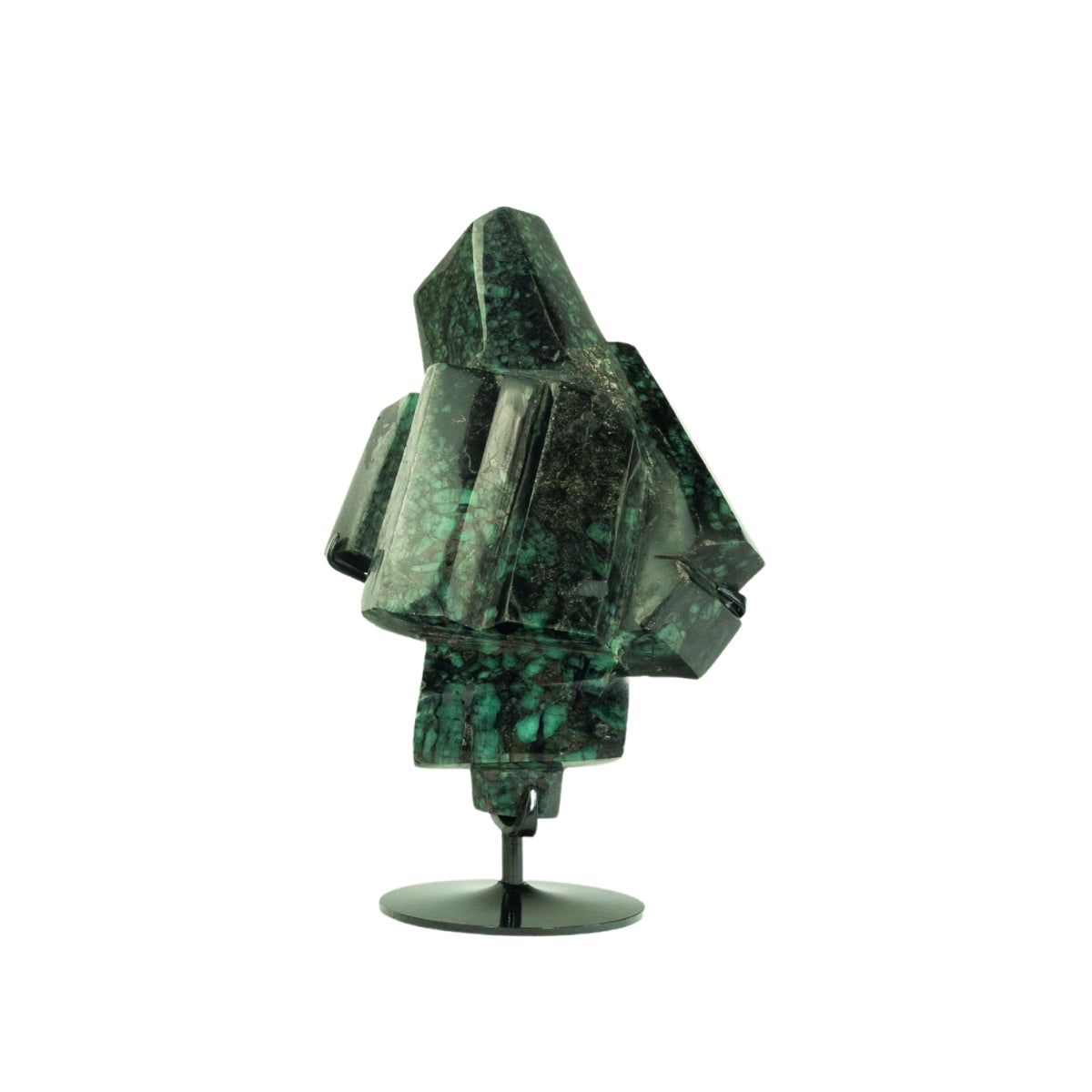 Pedra Esmeralda Polida na Base Metal Preto 5,750 kg