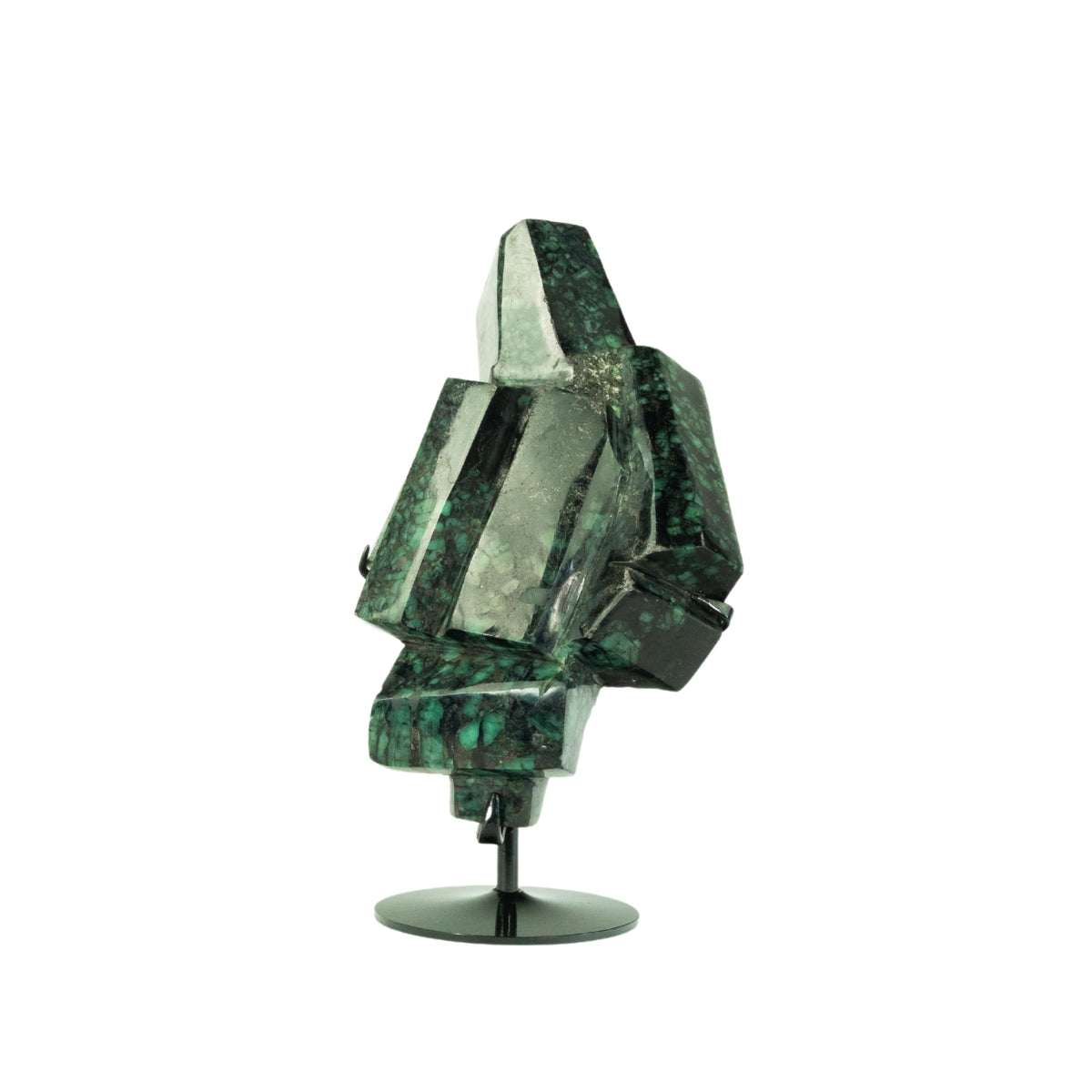 Pedra Esmeralda Polida na Base Metal Preto 5,750 kg