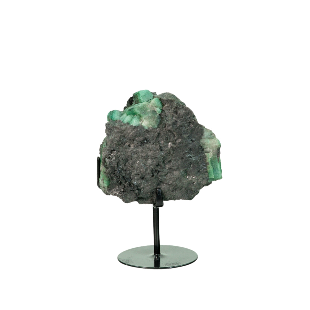 Pedra Esmeralda na Base Metal Preto 1,178 kg