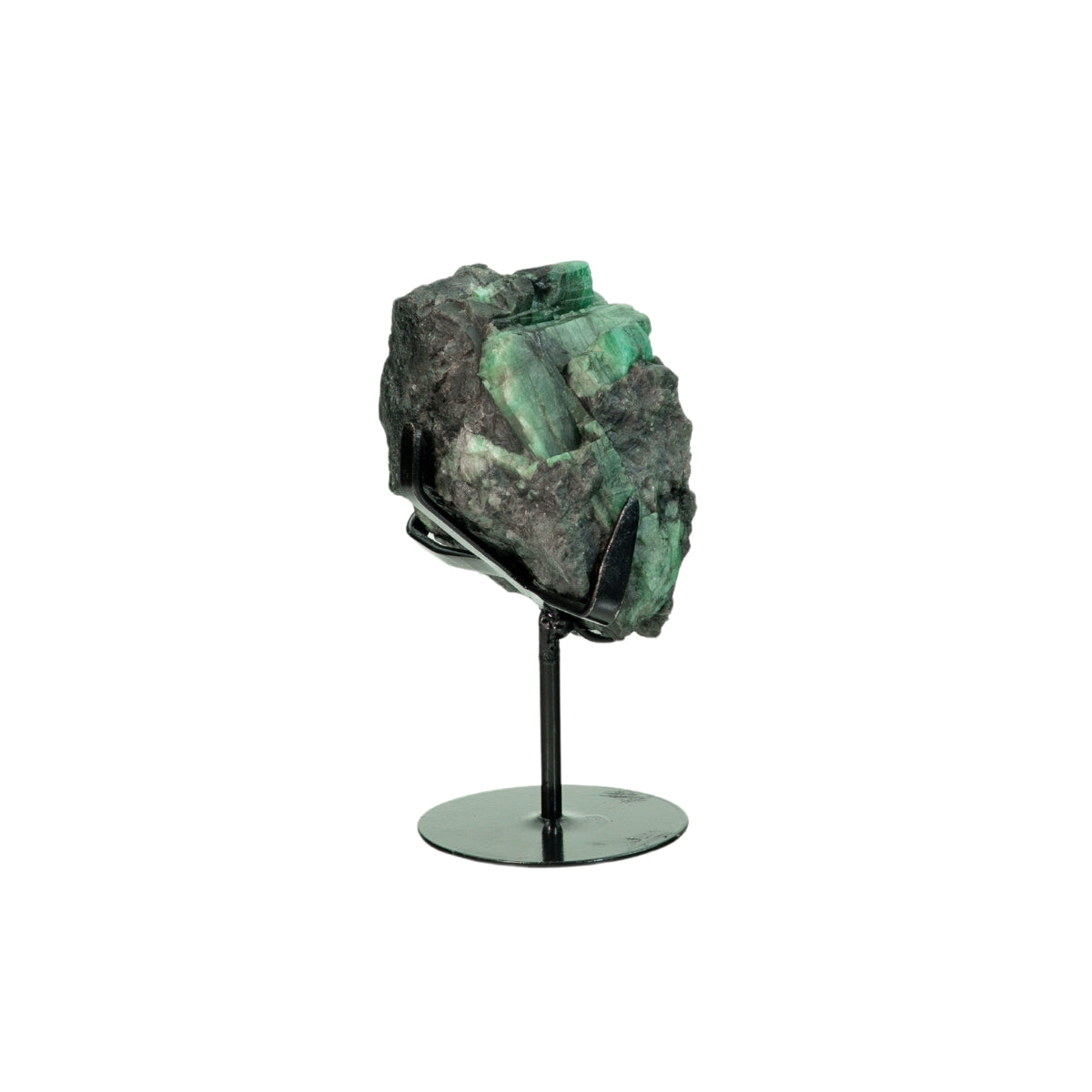 Pedra Esmeralda na Base Metal Preto 1,178 kg