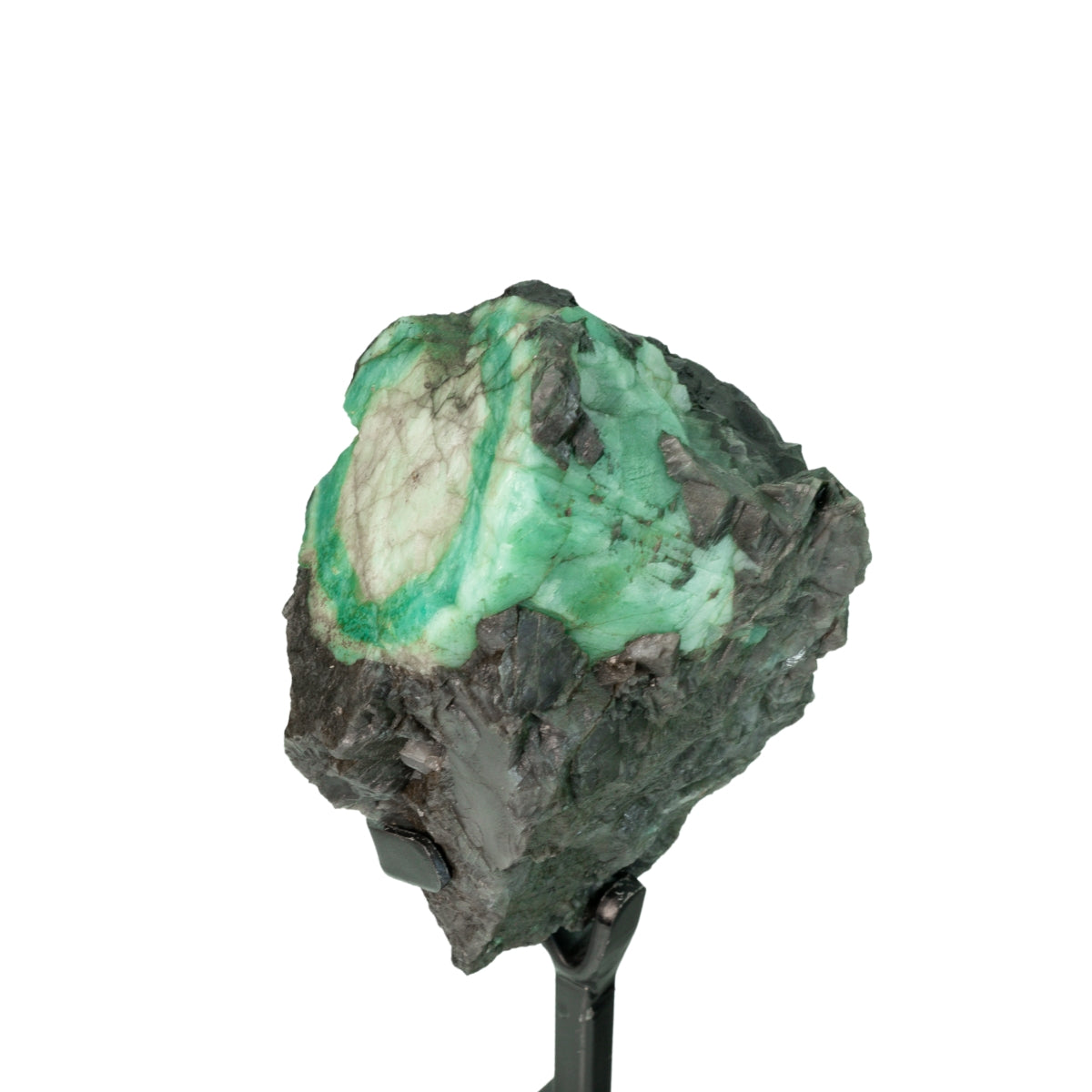 Pedra Esmeralda na Base Metal Preto 1,194 kg