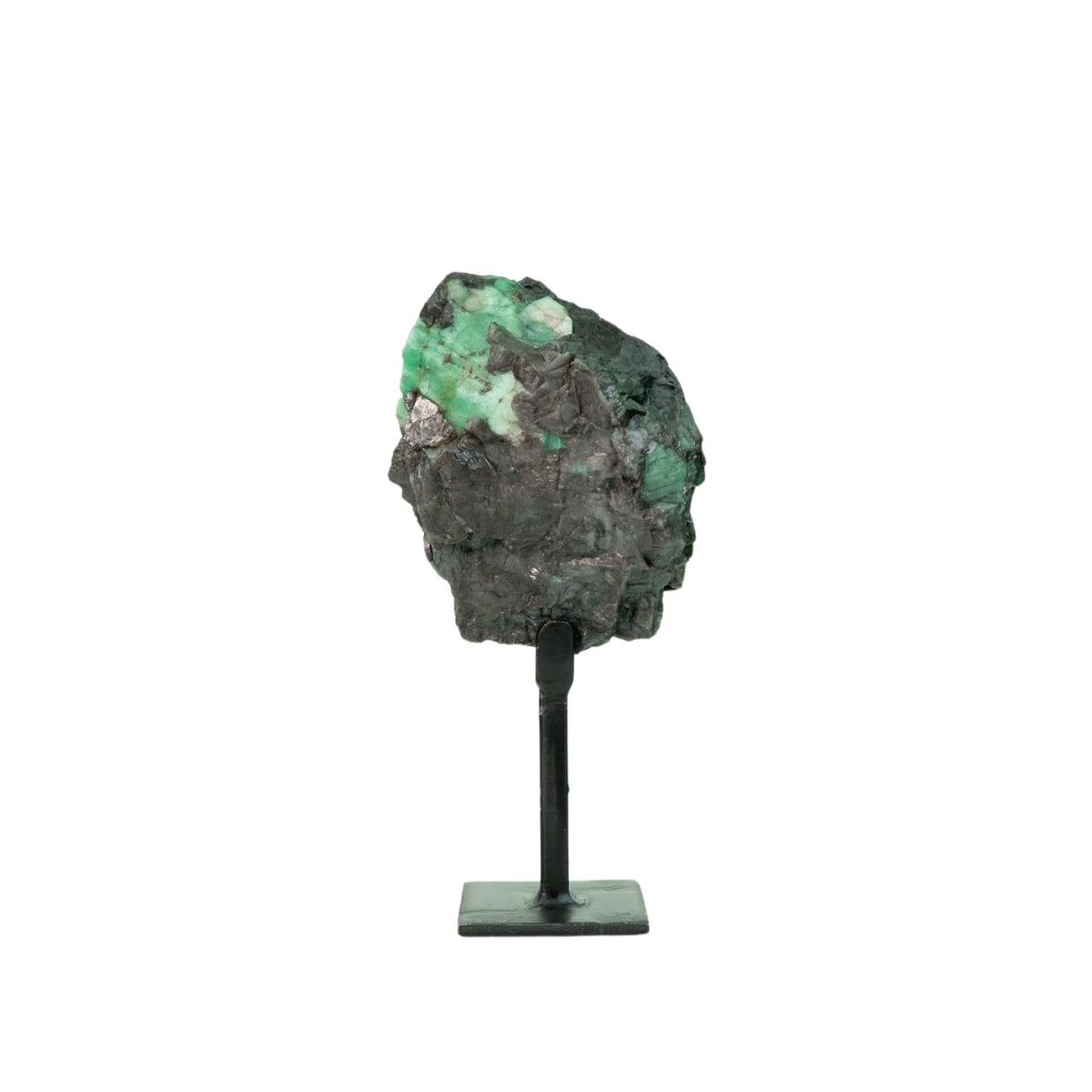 Pedra Esmeralda na Base Metal Preto 1,194 kg