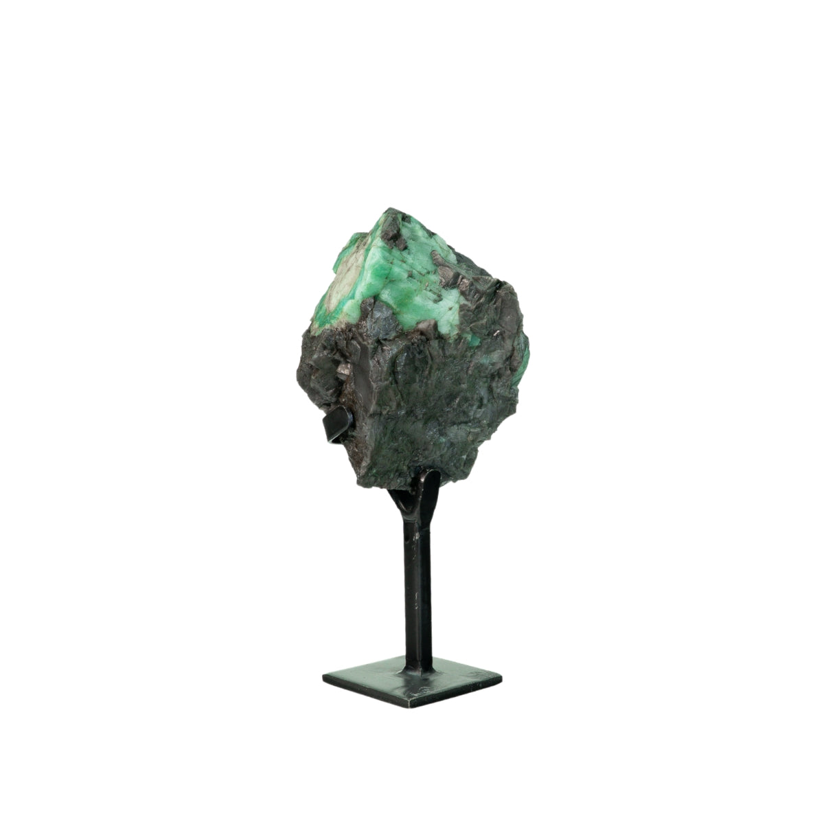 Pedra Esmeralda na Base Metal Preto 1,194 kg