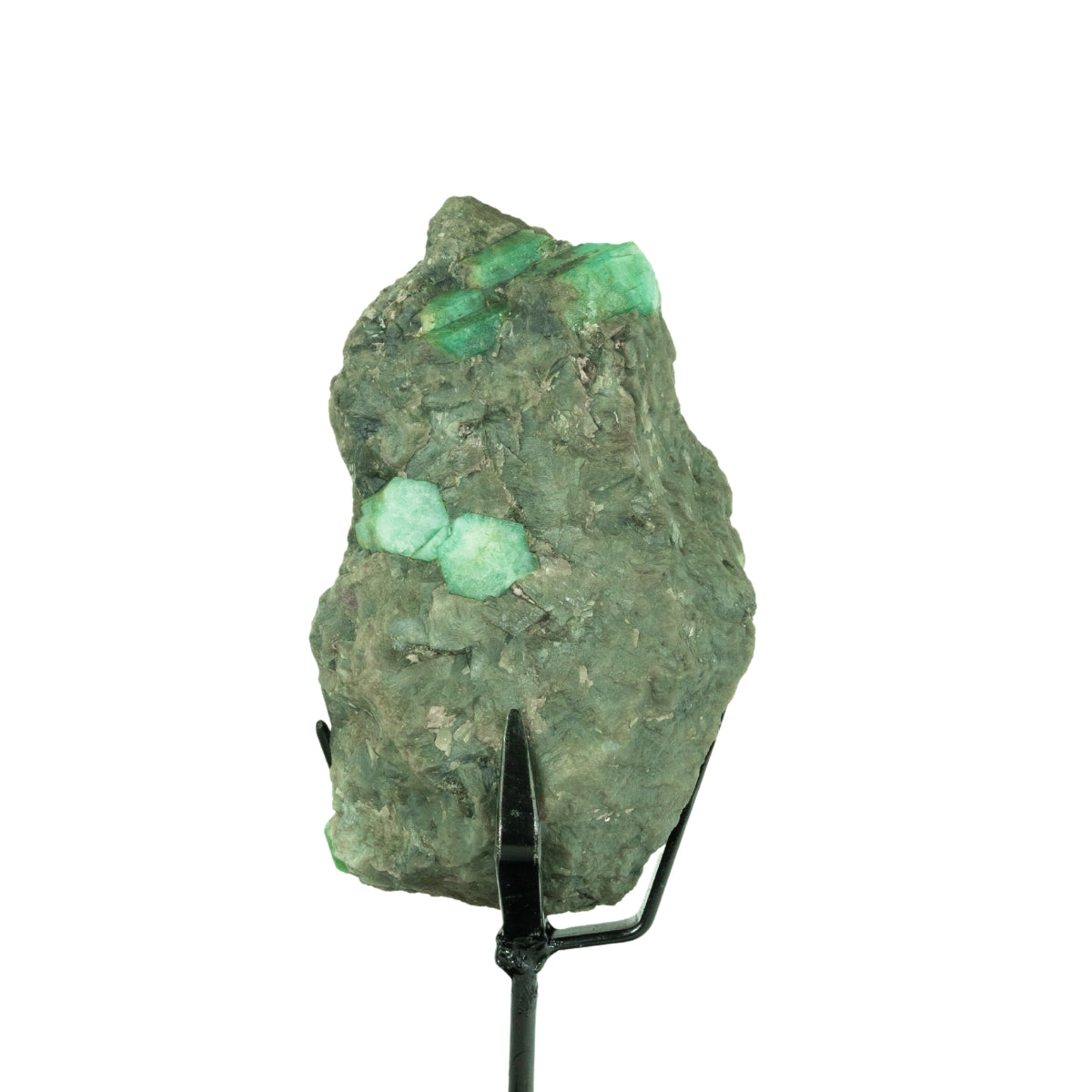 Pedra Esmeralda na Base Metal Preto 1,638 kg
