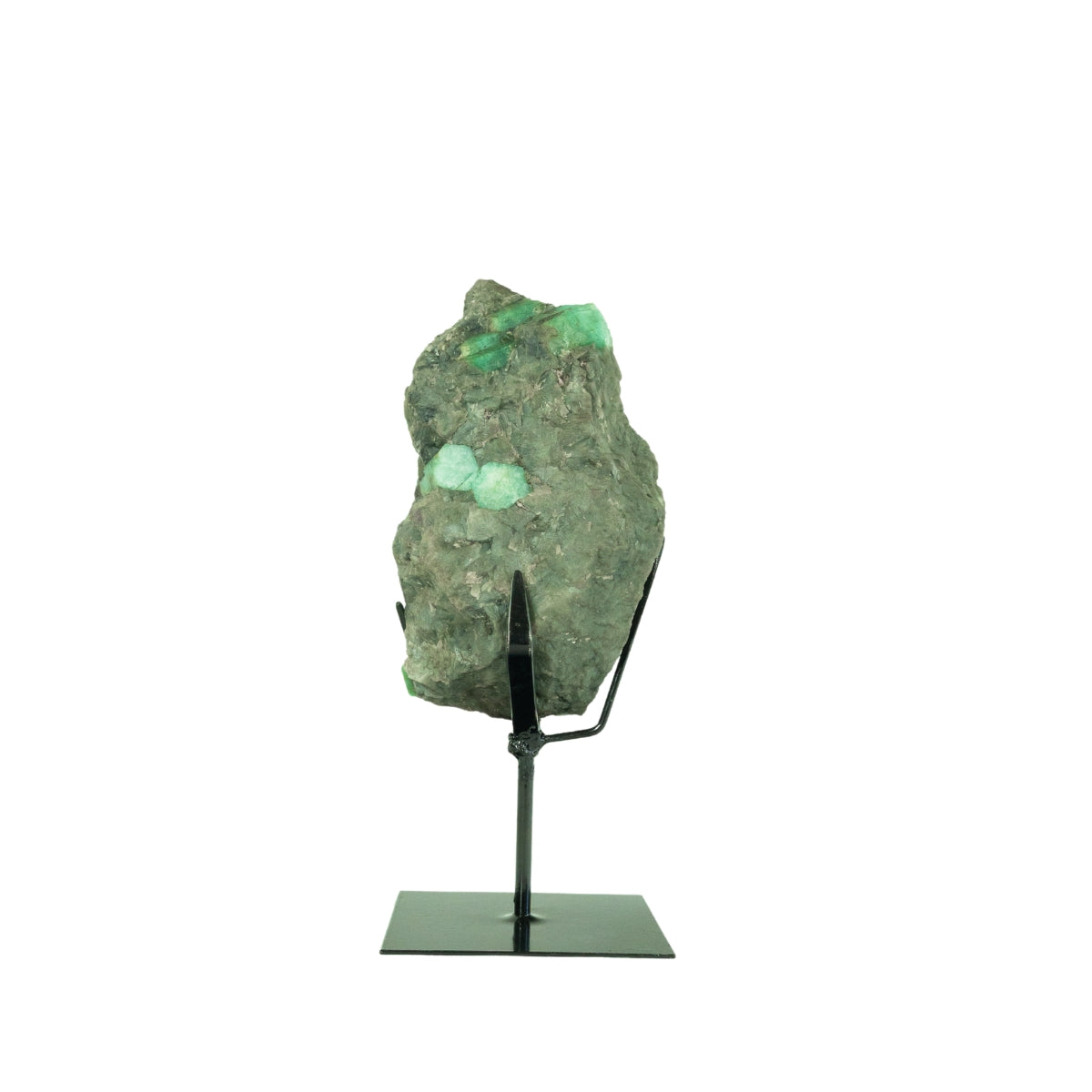 Pedra Esmeralda na Base Metal Preto 1,638 kg