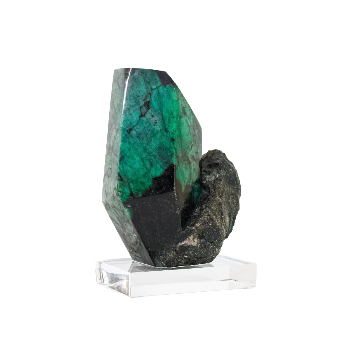 Pedra Esmeralda no Xisto Semi Polida Extra na Base Acrílica 2,0 kg
