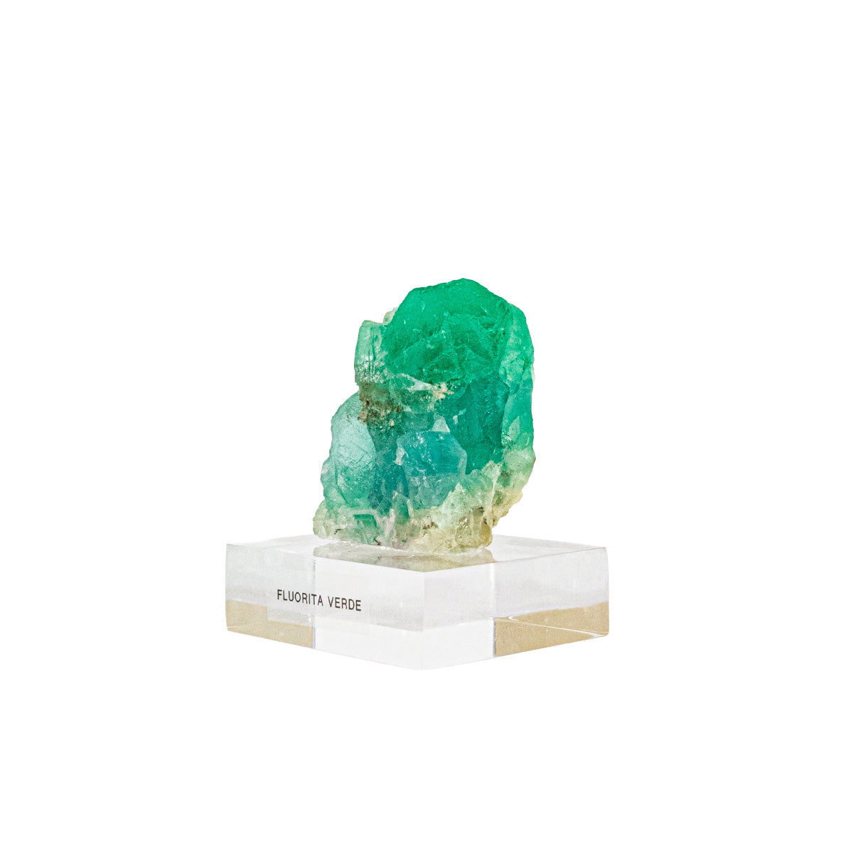 Pedra Fluorita Verde Multicolorida na Base Acrílica ( Coleção ) 280 gramas