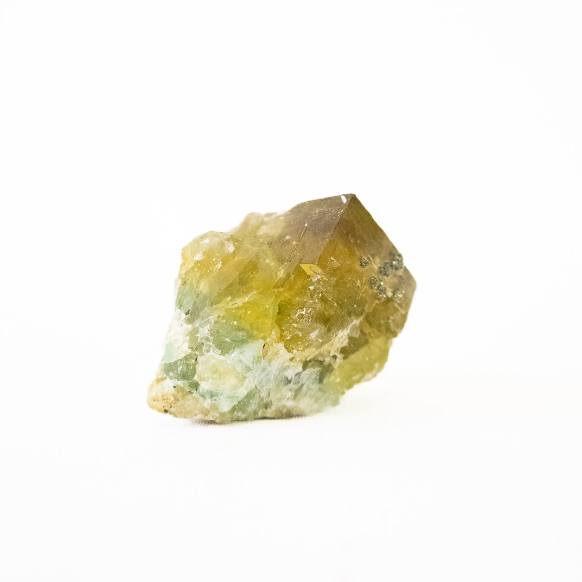 Pedra Fluorita Verde com Inclusão de Pirita Cristalizada (Coleção)  82 gramas